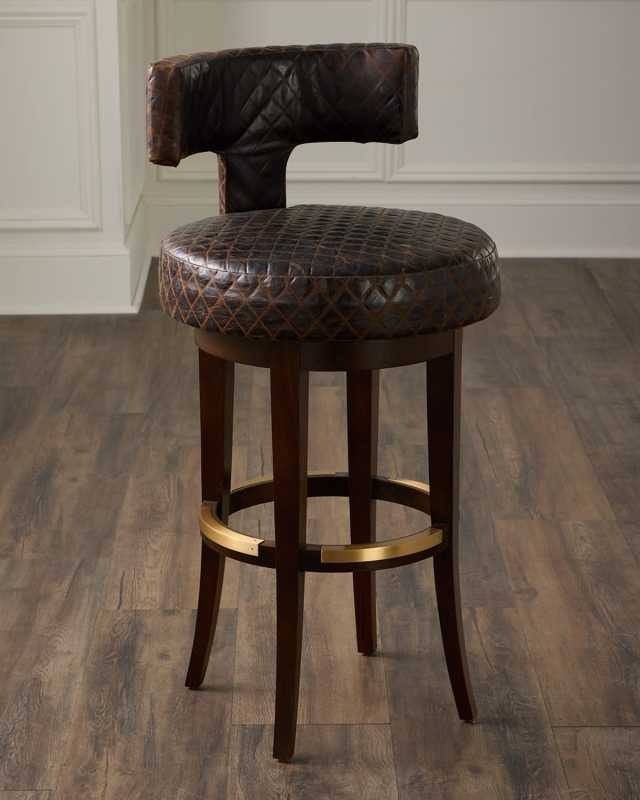 Calloway 30" Leather Swivel Bar Stool